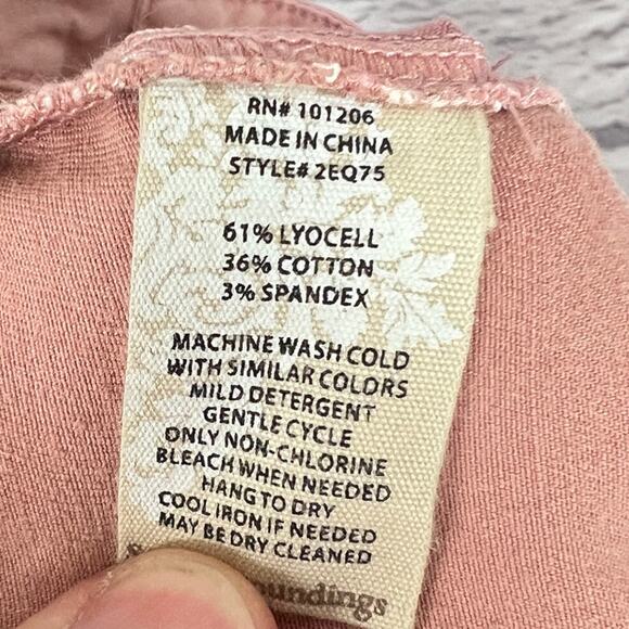 Lot (2) SOFT SURROUNDINGS Women's 6 Blue Pink Zippered Cargo Minimalist Pants - Picture 8 of 12